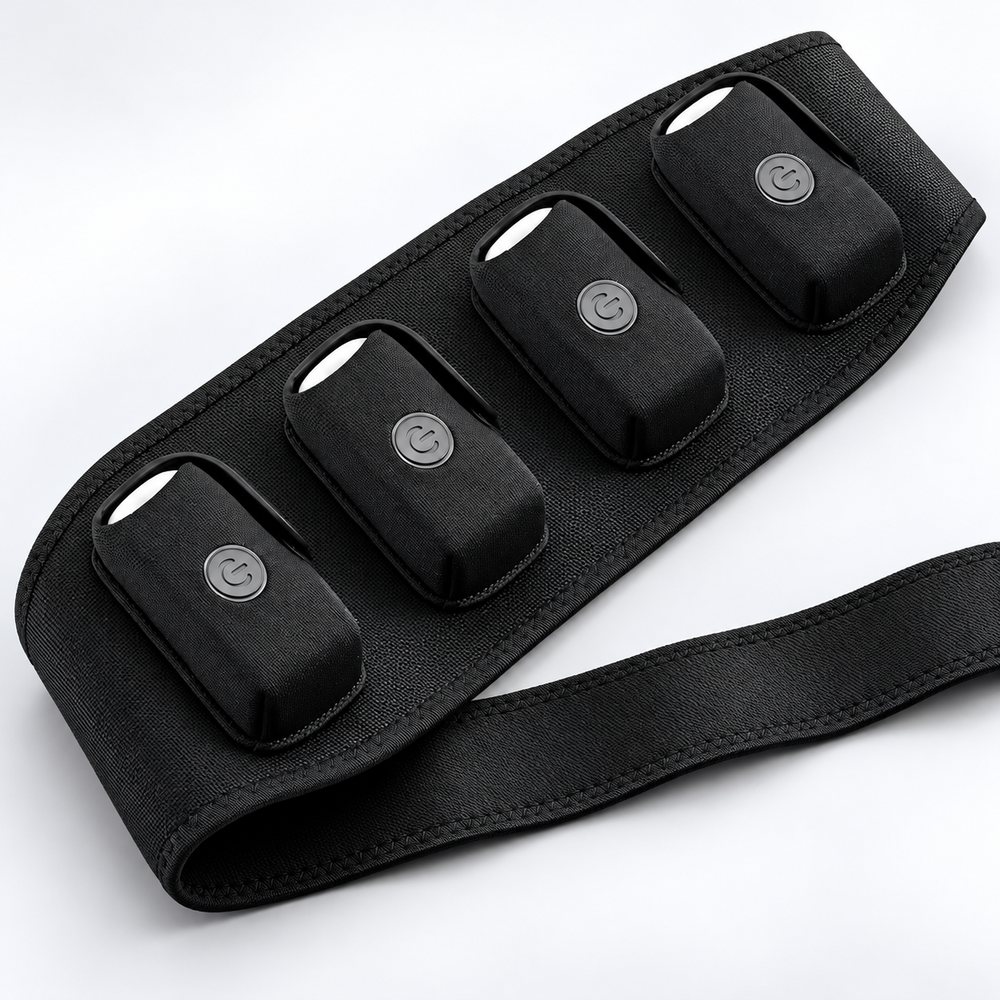 Black wide belt with four unit pockets