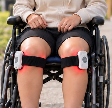 SOLIGHT worn on the knees: for wheelchair users