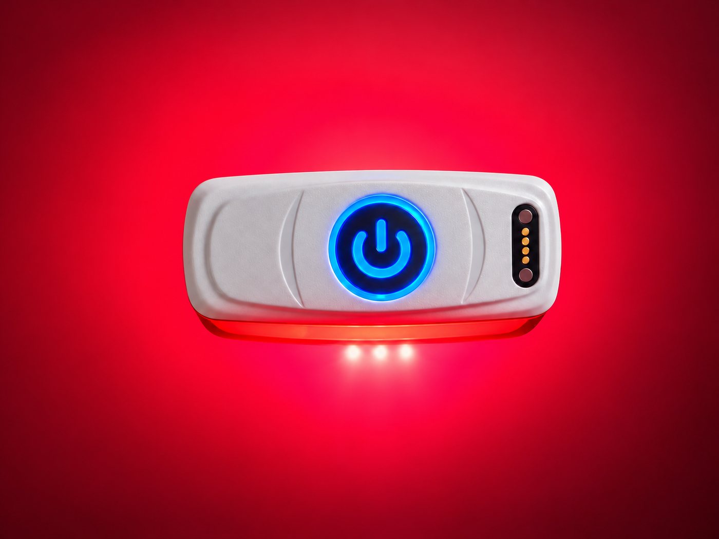 SOLIGHT control side with illuminated one-touch power button and charging contacts